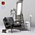 Modern Loft Set: Leather Lounge Chair, Decorative Vases, Mirror Door, Candle Holder 3D model small image 1