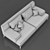 Luxurious Playlist 3-Seater Sofa 3D model small image 2