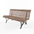 Shady Retreat Steel & Wood Bench 3D model small image 1