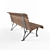 Shady Retreat Steel & Wood Bench 3D model small image 2