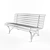 Shady Retreat Steel & Wood Bench 3D model small image 3