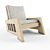 Plywood Designer Chair 3D model small image 2