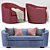 Title: Anthony Baratta Isla Sofa & Rocco Swivel Chair Set 3D model small image 2