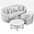 Title: Anthony Baratta Isla Sofa & Rocco Swivel Chair Set 3D model small image 3