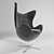 Sleek Arne Jacobsen Egg Chair 3D model small image 1