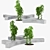 Elegant Folia Bench in Concrete 3D model small image 1