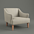 Elegant Caroline Lounge Chair 3D model small image 1