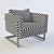 Sleek Thayer Coggin Lounge Chair 3D model small image 3