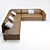 Bullit Corner Sofa Set: Comfort and Style 3D model small image 2