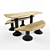 Industrial Loft Table 3D model small image 2