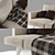 CozyComfort Fabric Sofa 3D model small image 3