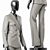 Elegant Grey Suit for Women 3D model small image 2