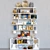 Elegant Shelf Display: Figurines, Vase, Gold, Books & Lamp 3D model small image 1