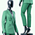 Emerald Elegance: MD-designed Woman Green Suit 3D model small image 2
