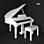 Orla Grand 310 White: Elegant and Spacious Grand Piano 3D model small image 1