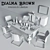 Dialma Brown Dining Set: Stylish Elegance 3D model small image 3