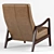 Modern Classic Camel Leather Armchair - Timeless Elegance! 3D model small image 3