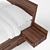 Luxury V12 Walnut Bed 3D model small image 3