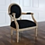 Regal Gold Carved Chair 3D model small image 1