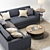 Pottery Barn Jake Sectional Sofa 3D model small image 2