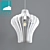 EGLO 150cm White Steel Pendant 3D model small image 1