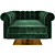 Luxurious Velvet Armchair 3D model small image 2