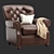 Classic Leather Armchair with Quilted Detail 3D model small image 1