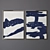 Contemporary Art Set 4: Vertical Navy & White Paintings 3D model small image 2