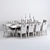 Elegant 3-Piece Dining Set 3D model small image 3