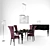Elegant Purple Dining Set 3D model small image 1
