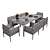 Heart Dining Set | Rattan Woven | Weatherproof 3D model small image 1