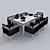 Heart Dining Set | Rattan Woven | Weatherproof 3D model small image 2