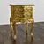 French Flair 2-Drawer Gold Leaf Side Table 3D model small image 1