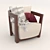 Cozy Cushioned Armchair 3D model small image 1