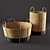 Versatile Woven Basket Set 3D model small image 1