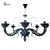 Elegant Black Glass Chandelier 3D model small image 1