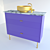Golden Matte Washbasin 3D model small image 1