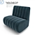 Sophia Velvet Single Sofa: Mid-century Modern Design 3D model small image 2