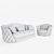Luxury Upholstered Bedding Set 3D model small image 3