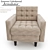 Regal Tufted Armchair 3D model small image 2