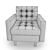 Regal Tufted Armchair 3D model small image 3