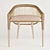 Luxury Velvet Oak Chair 3D model small image 2
