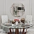 Garda Rose Gold Dining Table Set 3D model small image 2