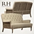 Elegant Napoleon Sofa Set 3D model small image 1