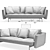 Stylish B&B Italia SAKe Sofa 3D model small image 2