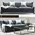 Elegant Hogarth Sofa & Constance Slate Coffee Tables 3D model small image 1