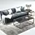 Elegant Hogarth Sofa & Constance Slate Coffee Tables 3D model small image 2