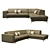 Luxurious Gamma Charles Corner Sofa 3D model small image 1