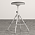 Rustic Industrial Leather Counter Stool 3D model small image 3