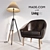  Stylish Chair & Lamp Set 3D model small image 1